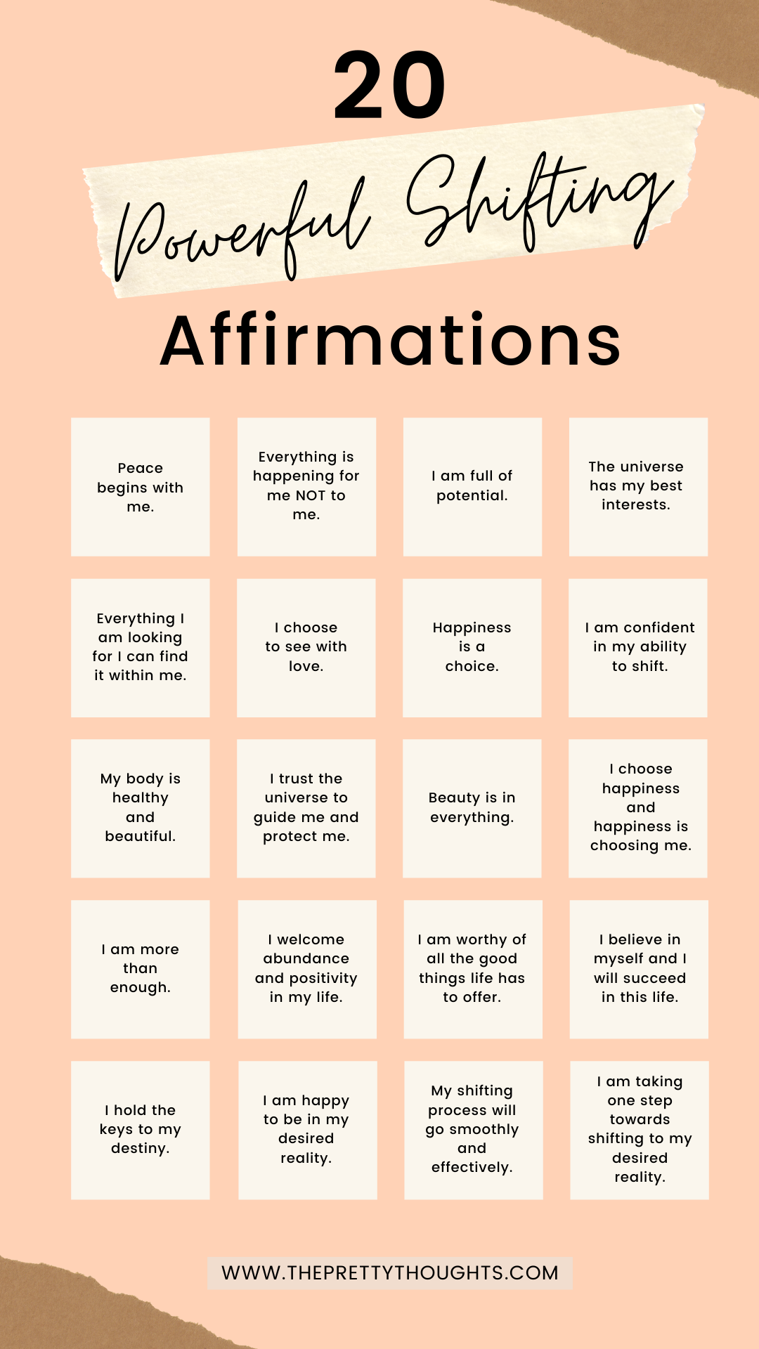 20 Powerful Shifting Affirmations - The Pretty Thoughts